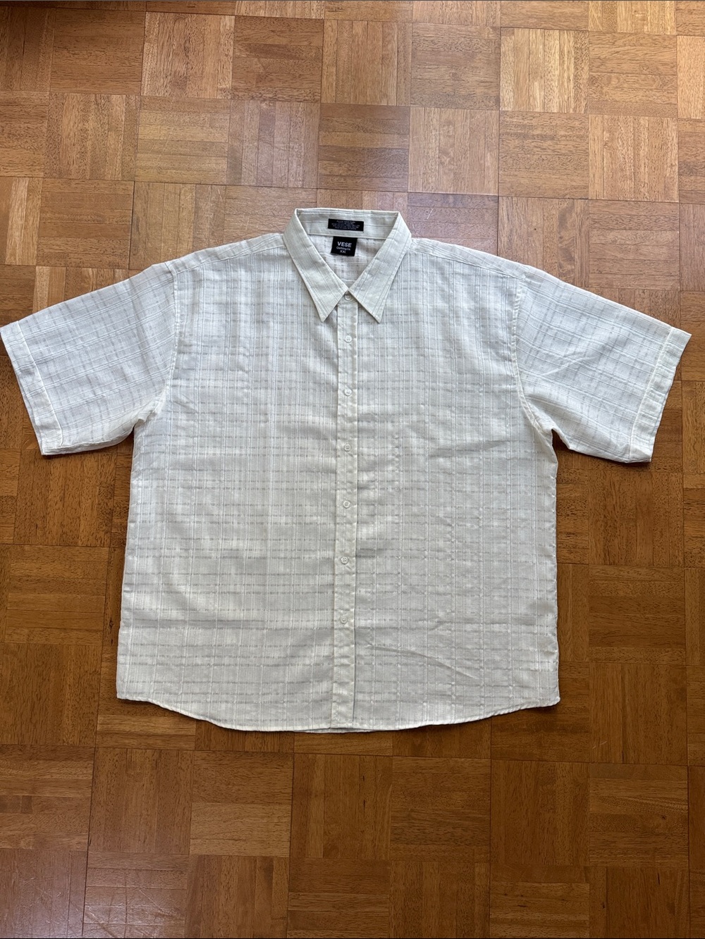 VESE Clothing Co. SHIRT Button Down Lightweight Gauzelike Short Sleeve IVORY XXL